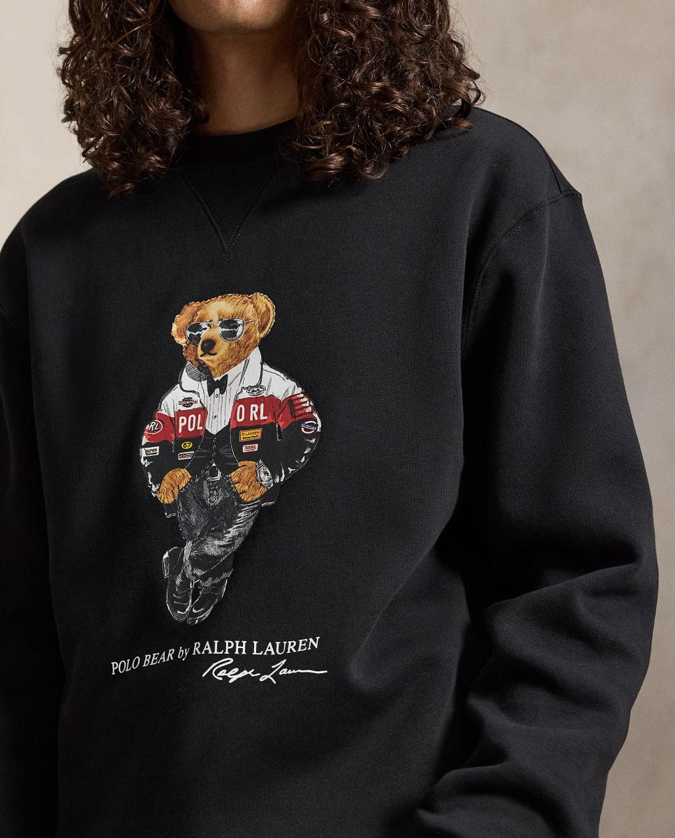 Sweatshirt de Felpa com Polo Bear Tamanhos Grandes Preto-4