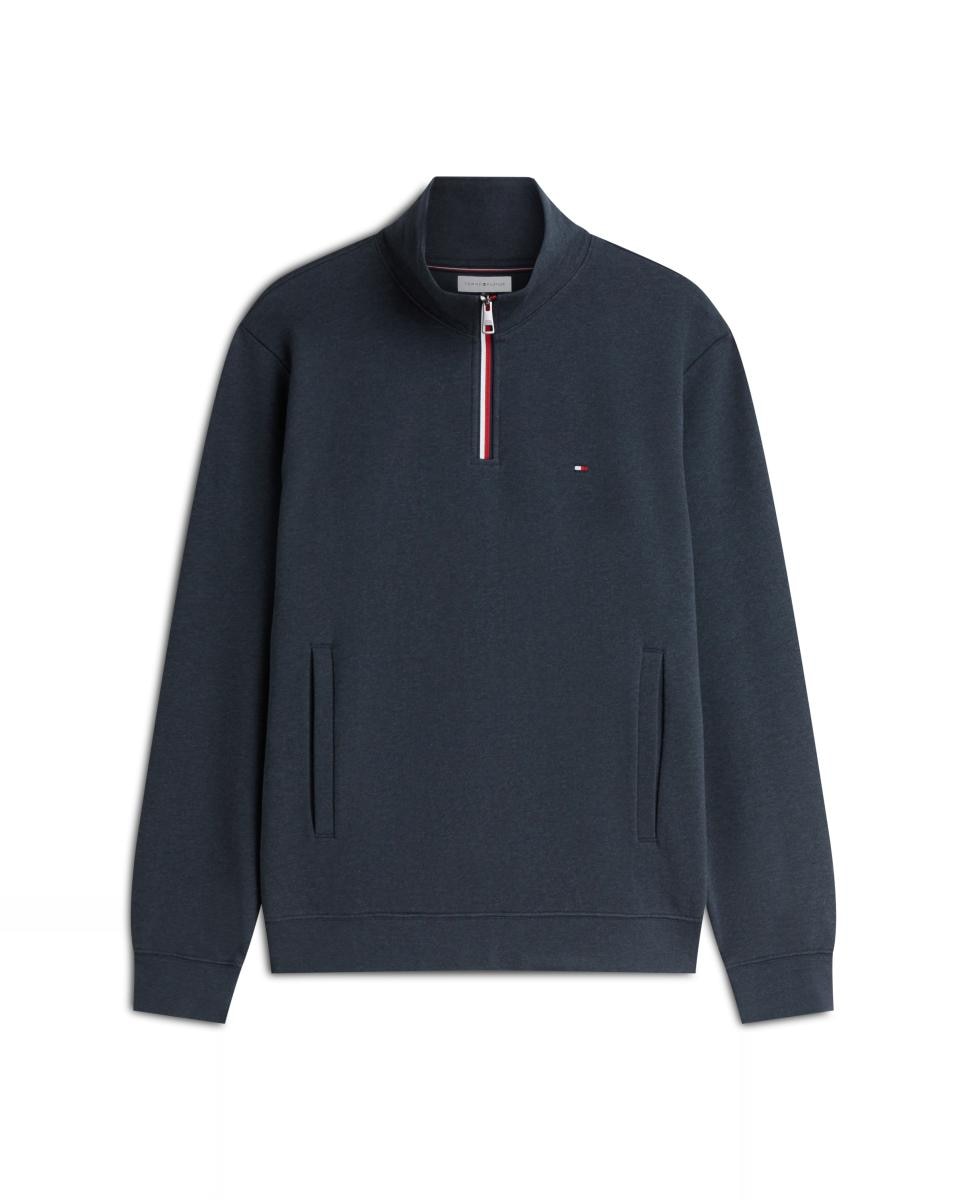 Sudadera de hombre con cierre de media cremallera tallas grandes - Tommy Hilfiger - Azul marino Azul marino-1