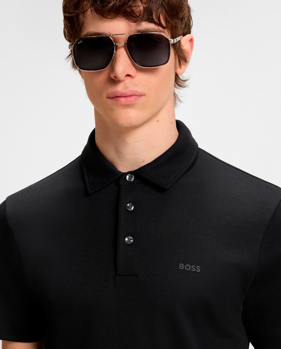 Imagen 3 de Polo manga corta de hombre tallas grandes - Boss - Negro Negro