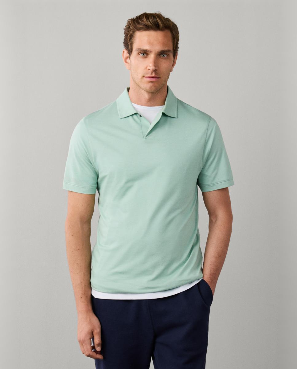 Imagen 0 de Polo de de hombre travel de piqué de lyocell tallas grandes Verde Agua