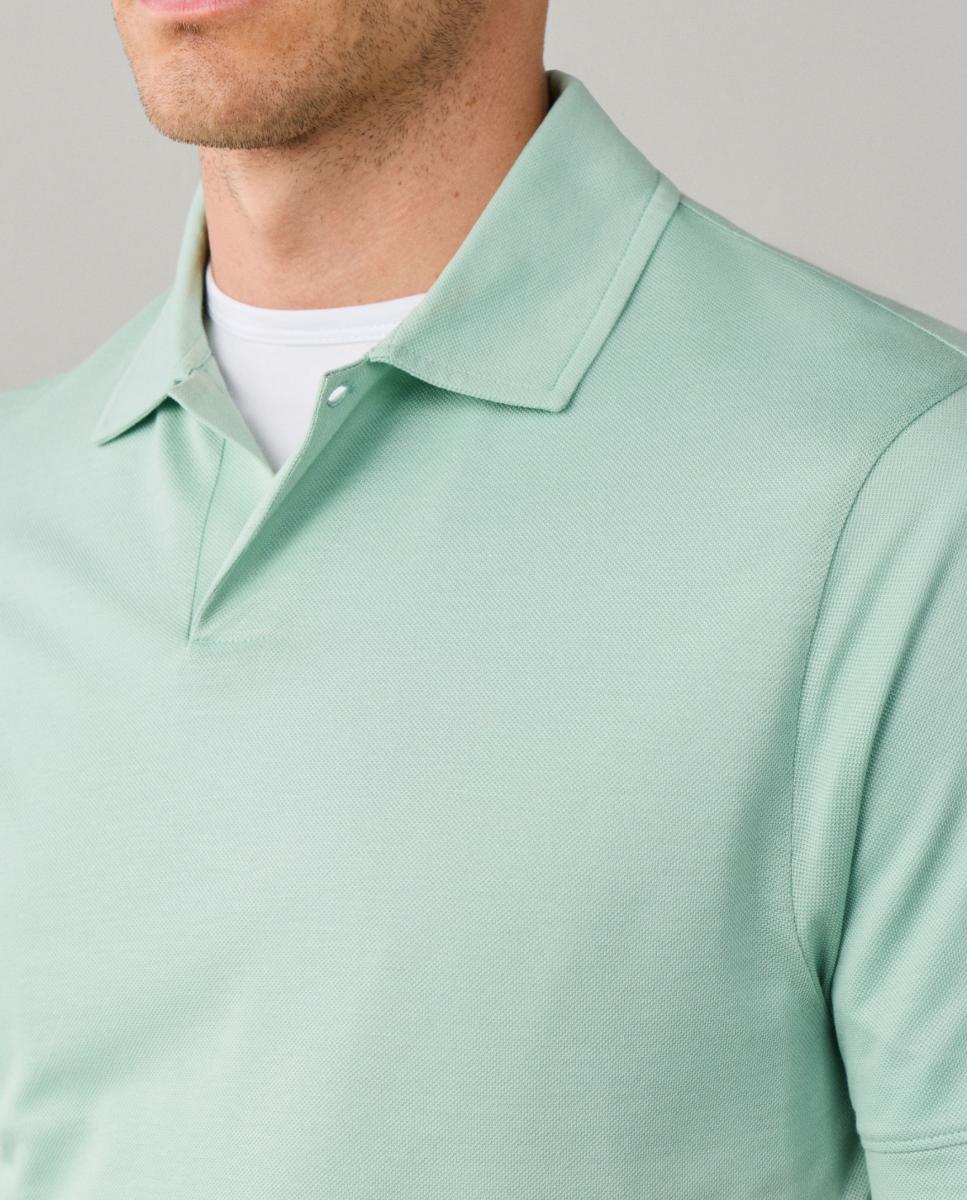 Polo de de hombre travel de piqué de lyocell tallas grandes - Hackett - Verde Agua Verde Agua-4