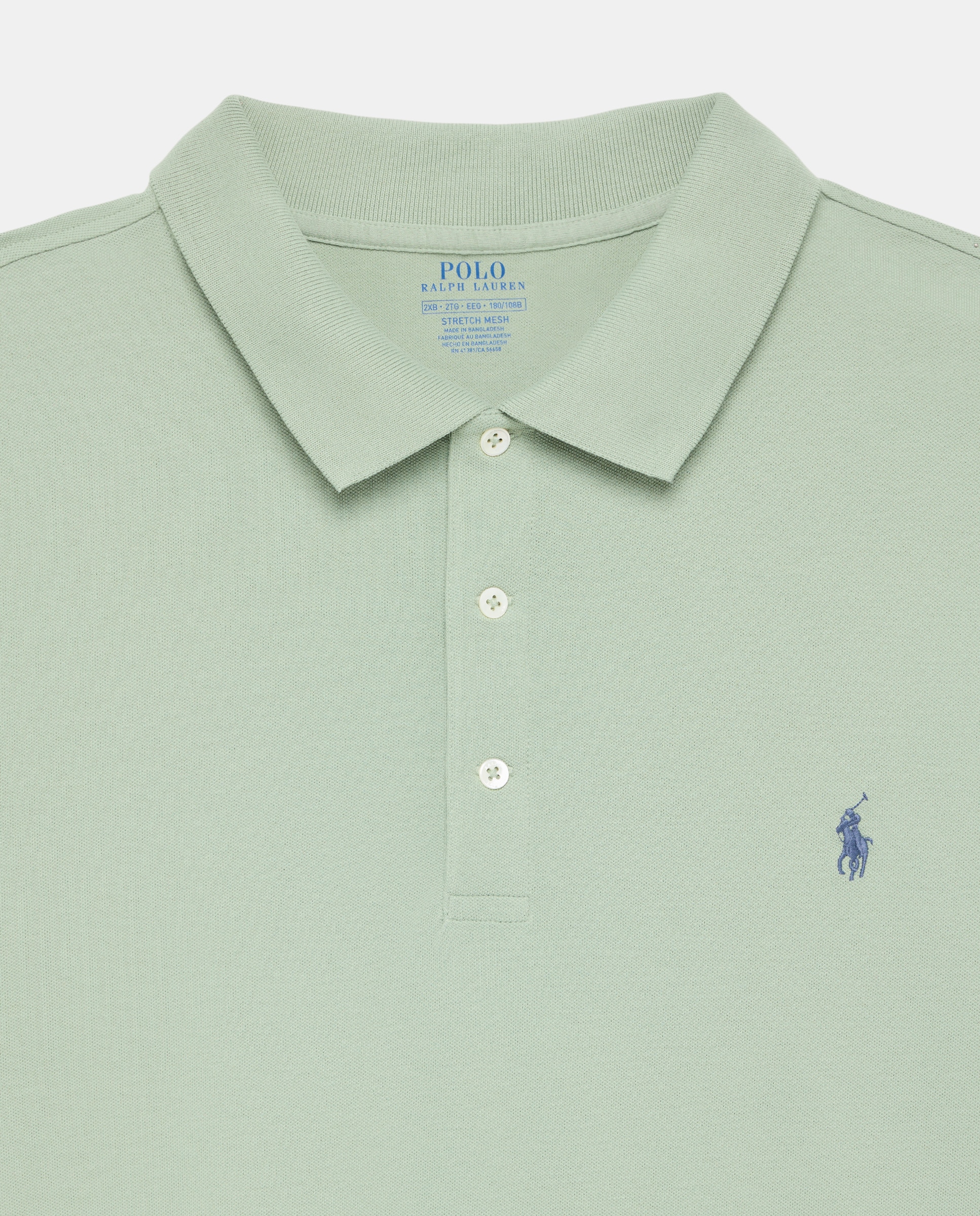 Polo de Piqué Elástico Regular Fit Tamanhos Grandes Verde-claro-2