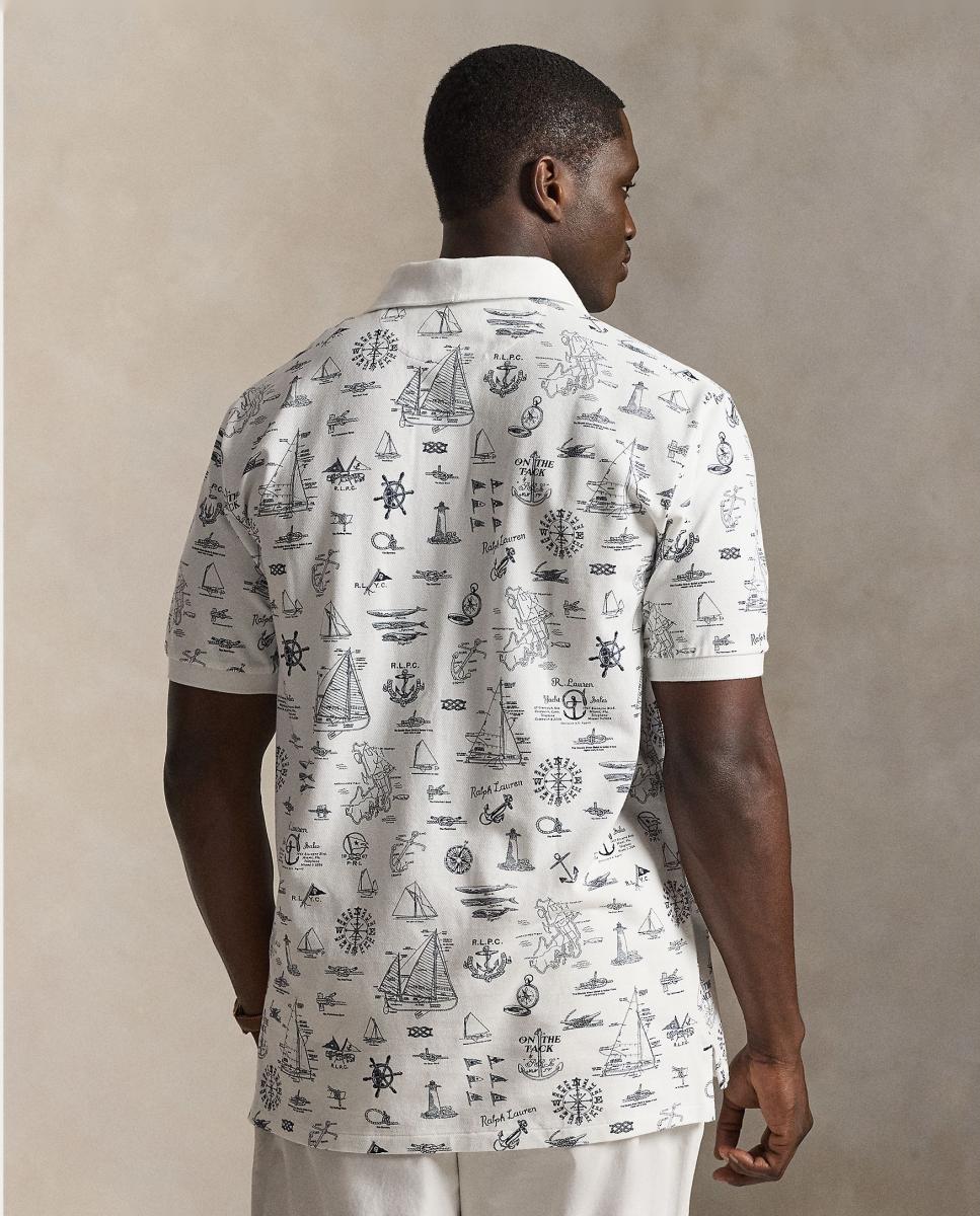 Polo de Homem Regular Fit Estampado, Tamanhos Grandes Branco-3