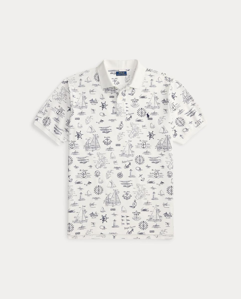 Polo de Homem Regular Fit Estampado, Tamanhos Grandes Branco-5