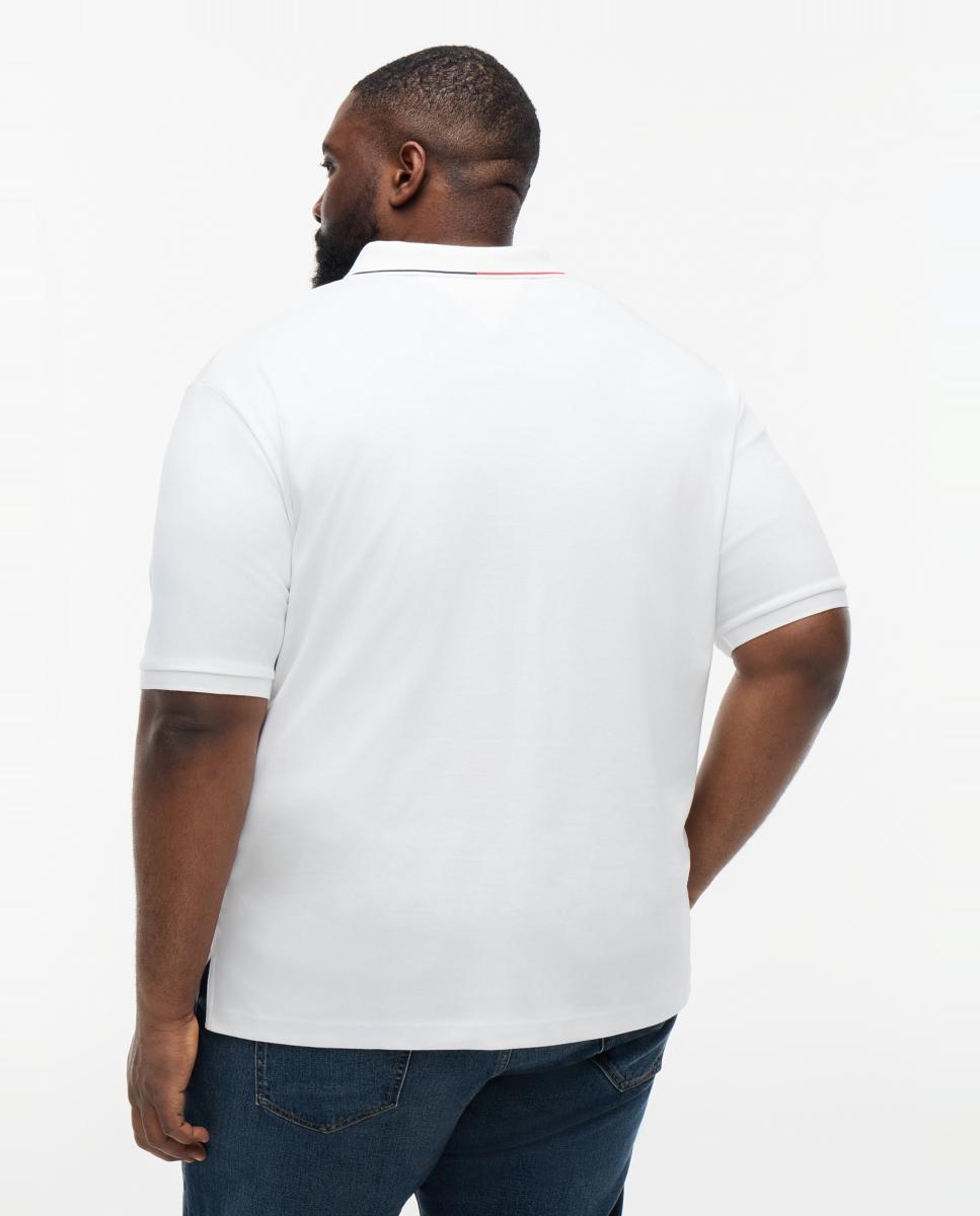 Polo de Manga Curta Liquid Cotton Tamanhos Grandes Branco-2