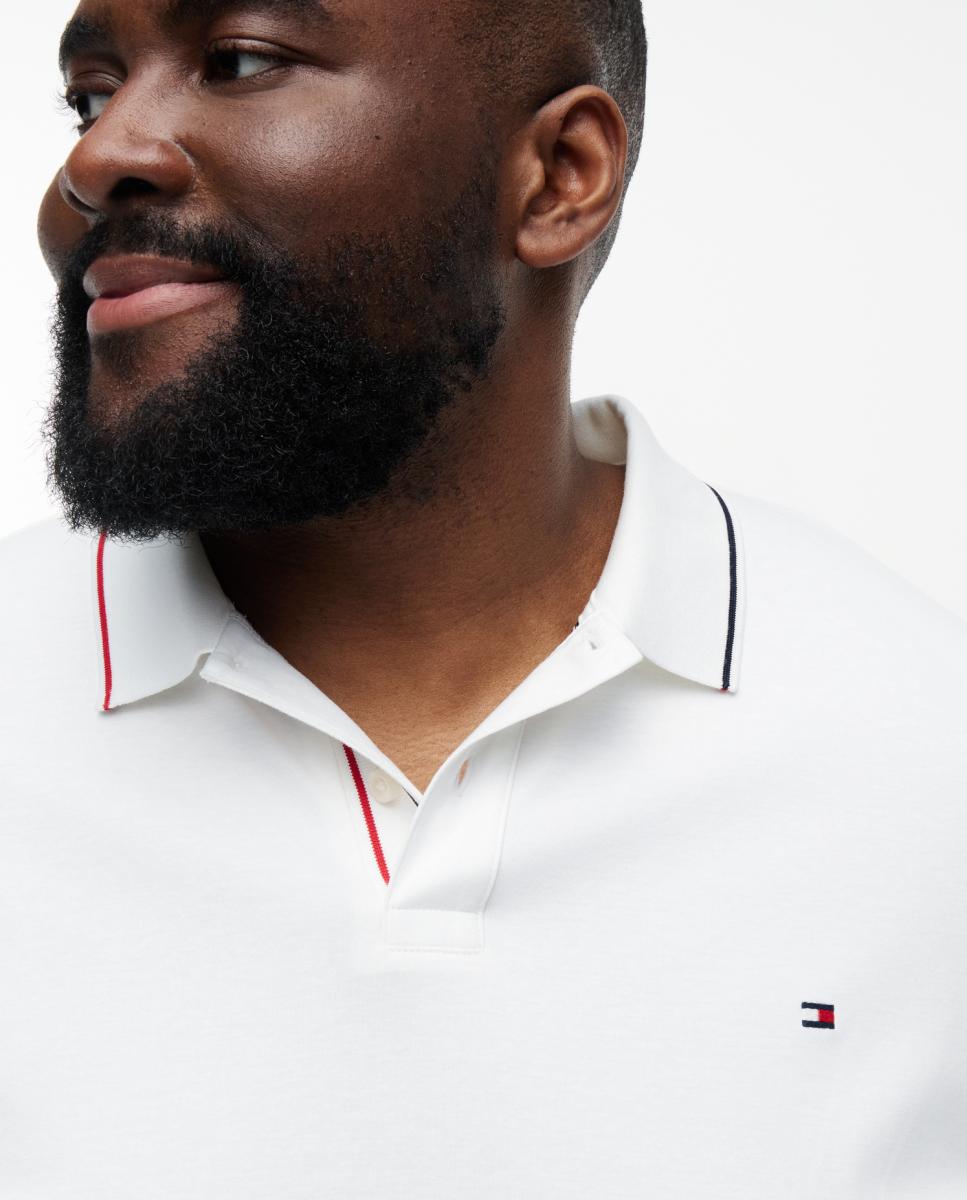 Polo de Manga Curta Liquid Cotton Tamanhos Grandes Branco-3