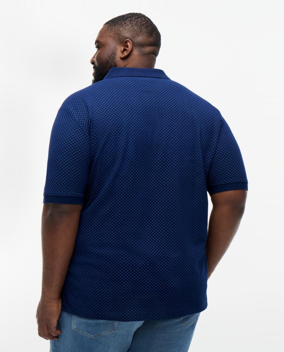 Polo Estampado com Manga Curta Tamanhos Grandes Azul-marinho-2