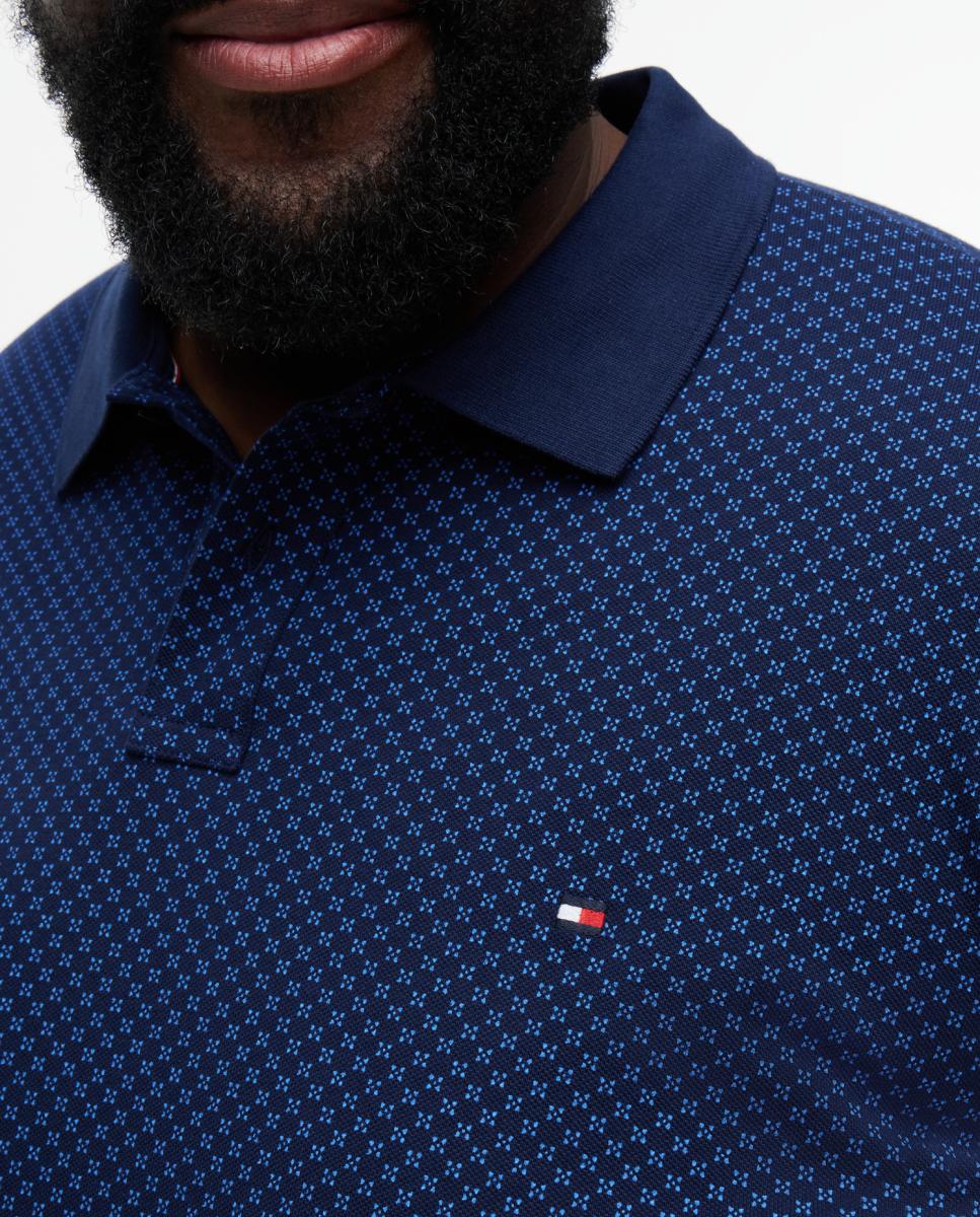 Polo Estampado com Manga Curta Tamanhos Grandes Azul-marinho-3