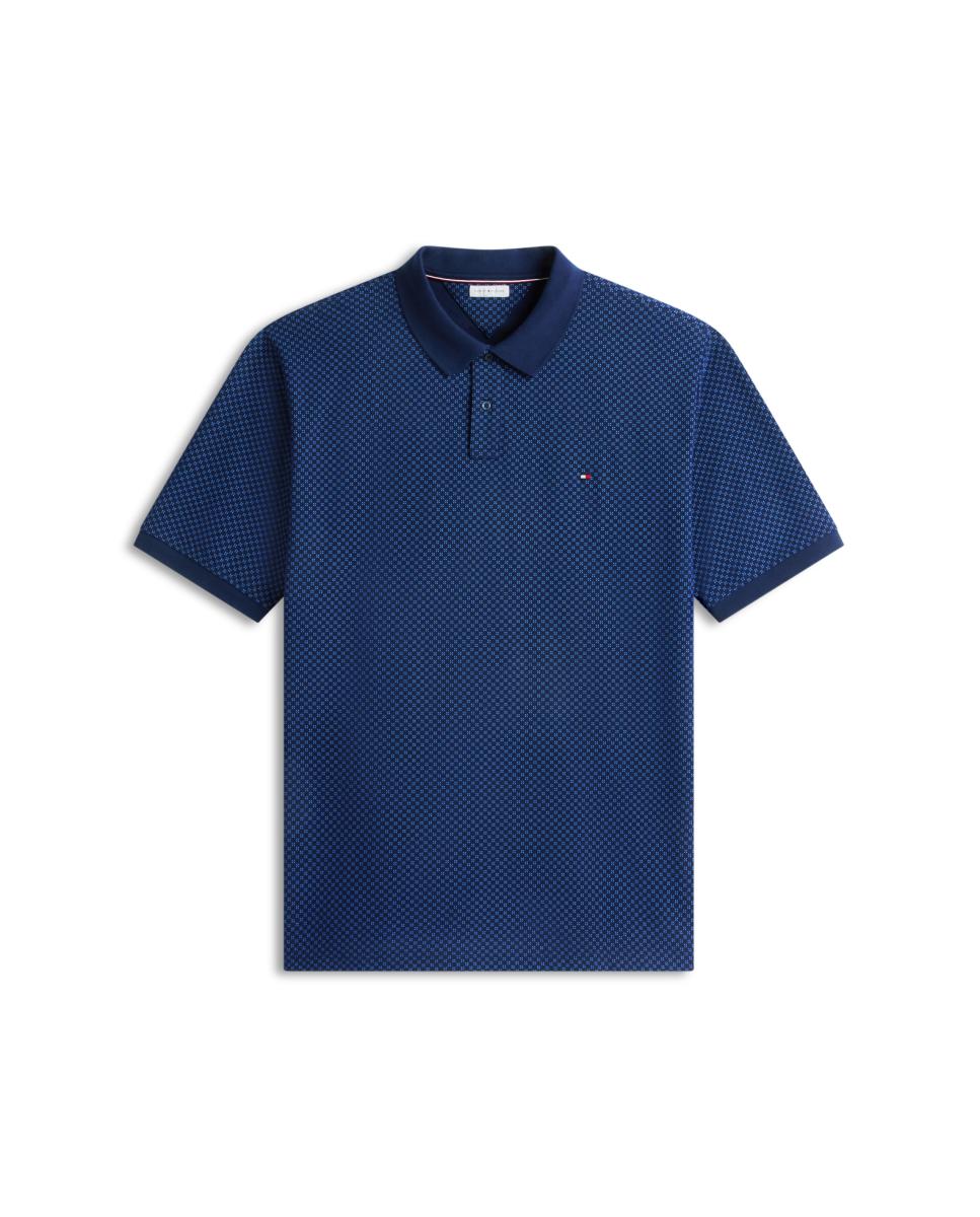 Polo Estampado com Manga Curta Tamanhos Grandes Azul-marinho-4
