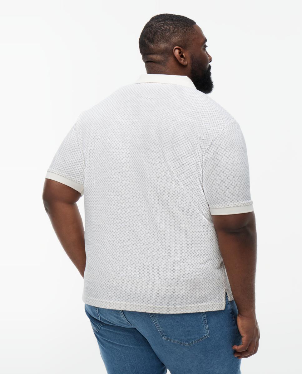 Polo Estampado com Manga Curta Tamanhos Grandes Branco-2