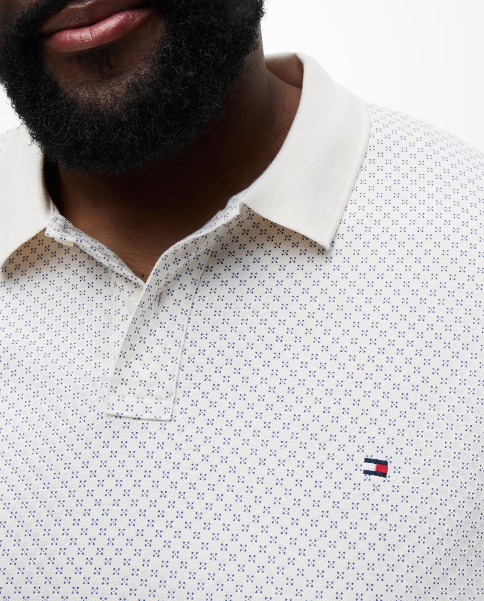 Polo Estampado com Manga Curta Tamanhos Grandes Branco-3