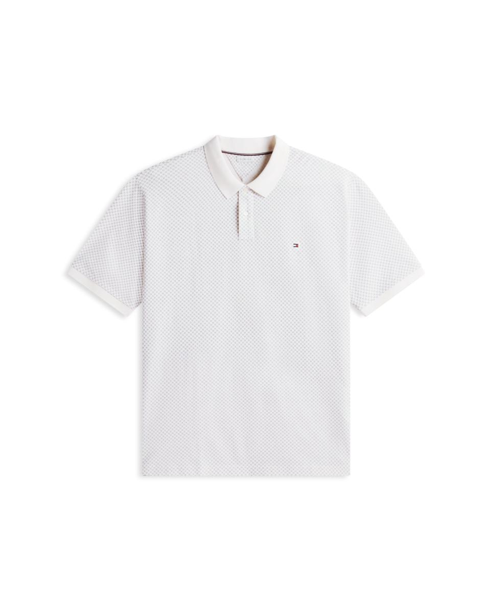Polo Estampado com Manga Curta Tamanhos Grandes Branco-4