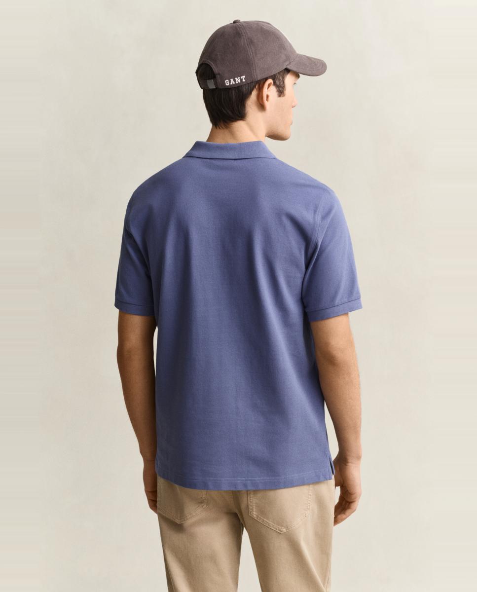 Polo piqué hombre talla grande preppy essentials - Azul Azul-2