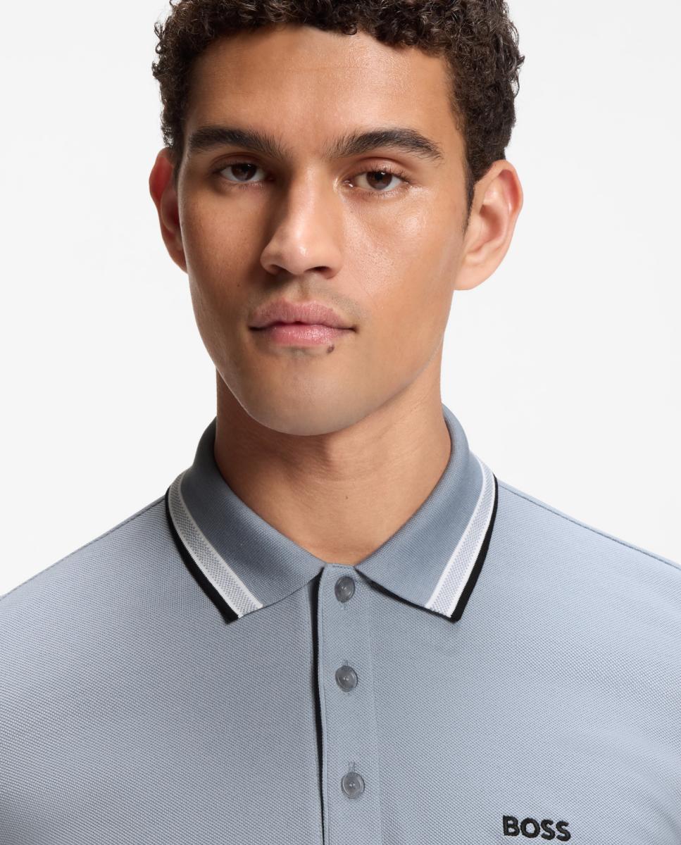 Polo manga corta de hombre tallas grandes - Boss - Gris Gris-3