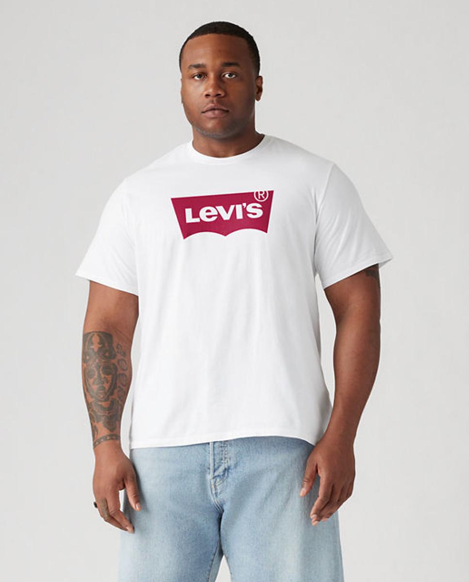 T-shirt branca de homem de manga curta tamanhos grandes Branco-1