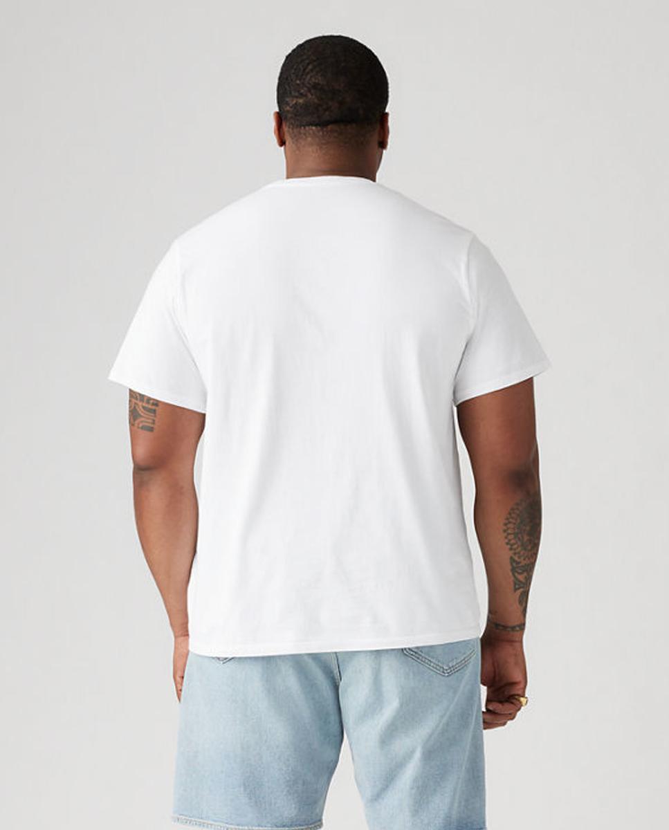 T-shirt branca de homem de manga curta tamanhos grandes Branco-2