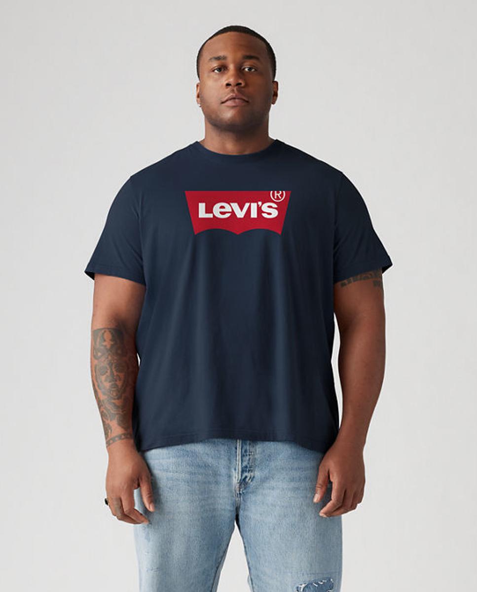 T-shirt azul-marinho com manga curta tamanhos grandes Azul-índigo-1