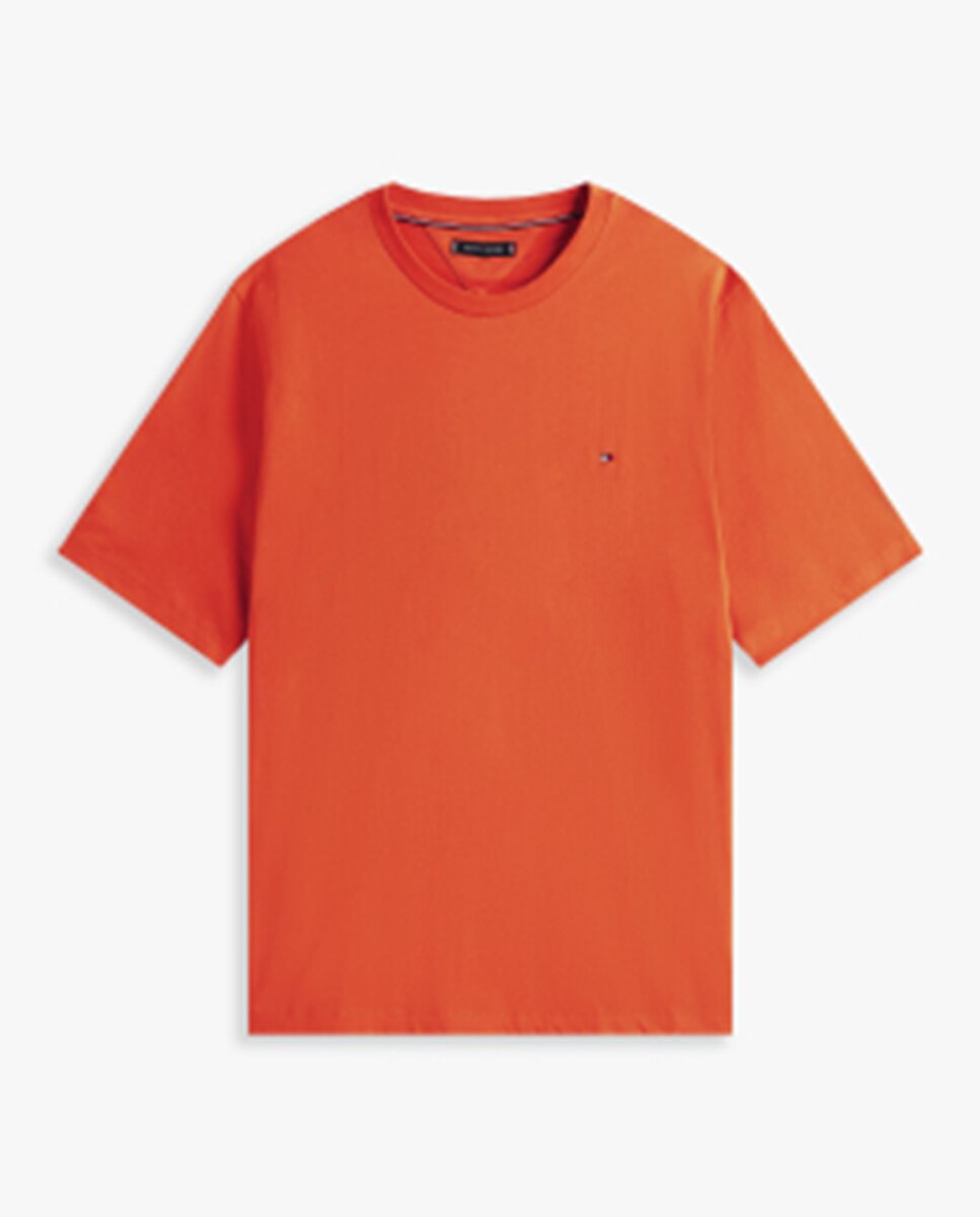 T-shirt Lisa de Manga Curta Tamanhos Grandes Laranja-4
