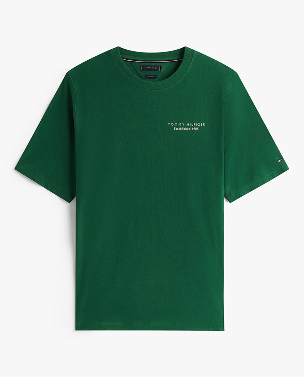 T-shirt de Manga Curta com Decote Redondo Tamanhos Grandes Verde-4