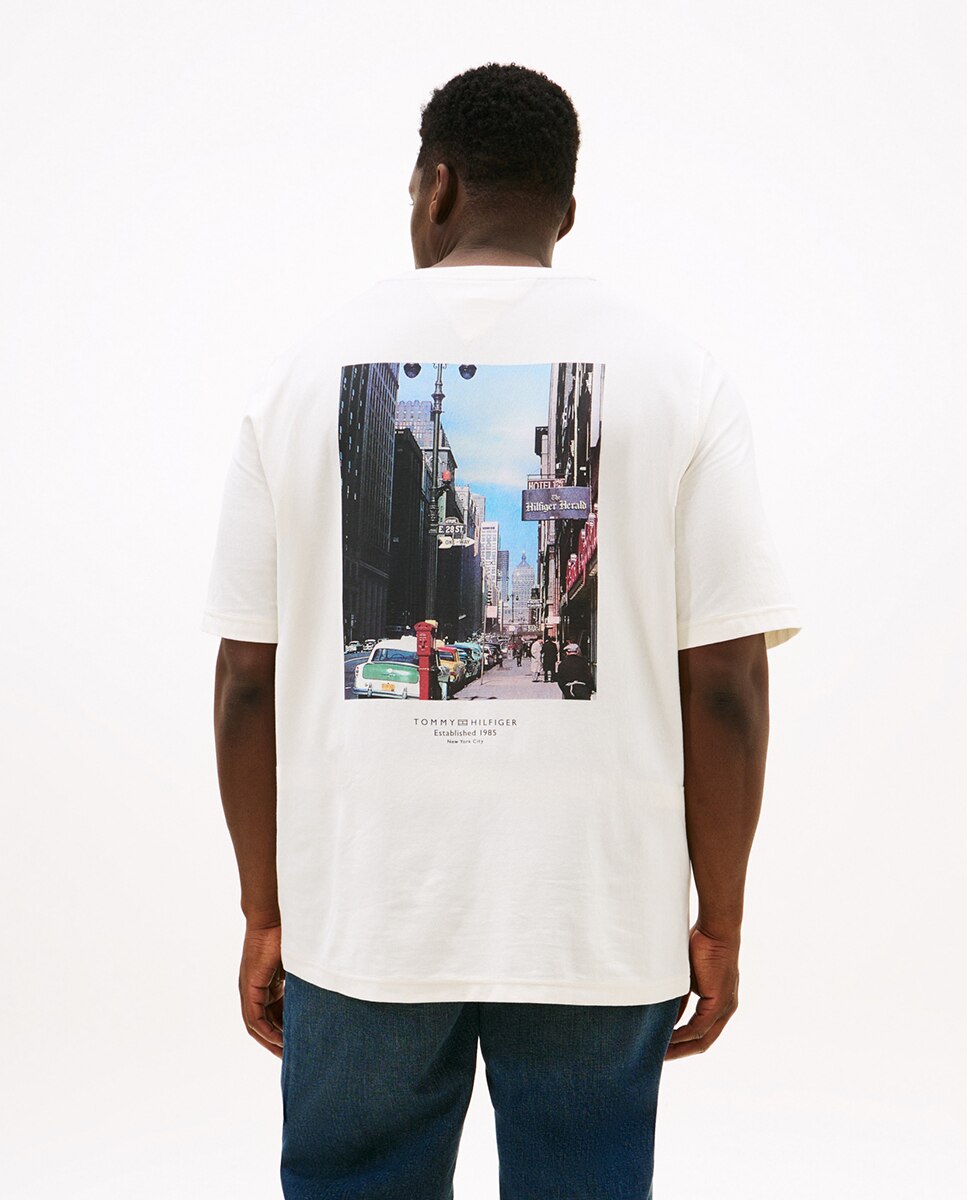T-shirt de Manga Curta com Decote Redondo Tamanhos Grandes Branco-2
