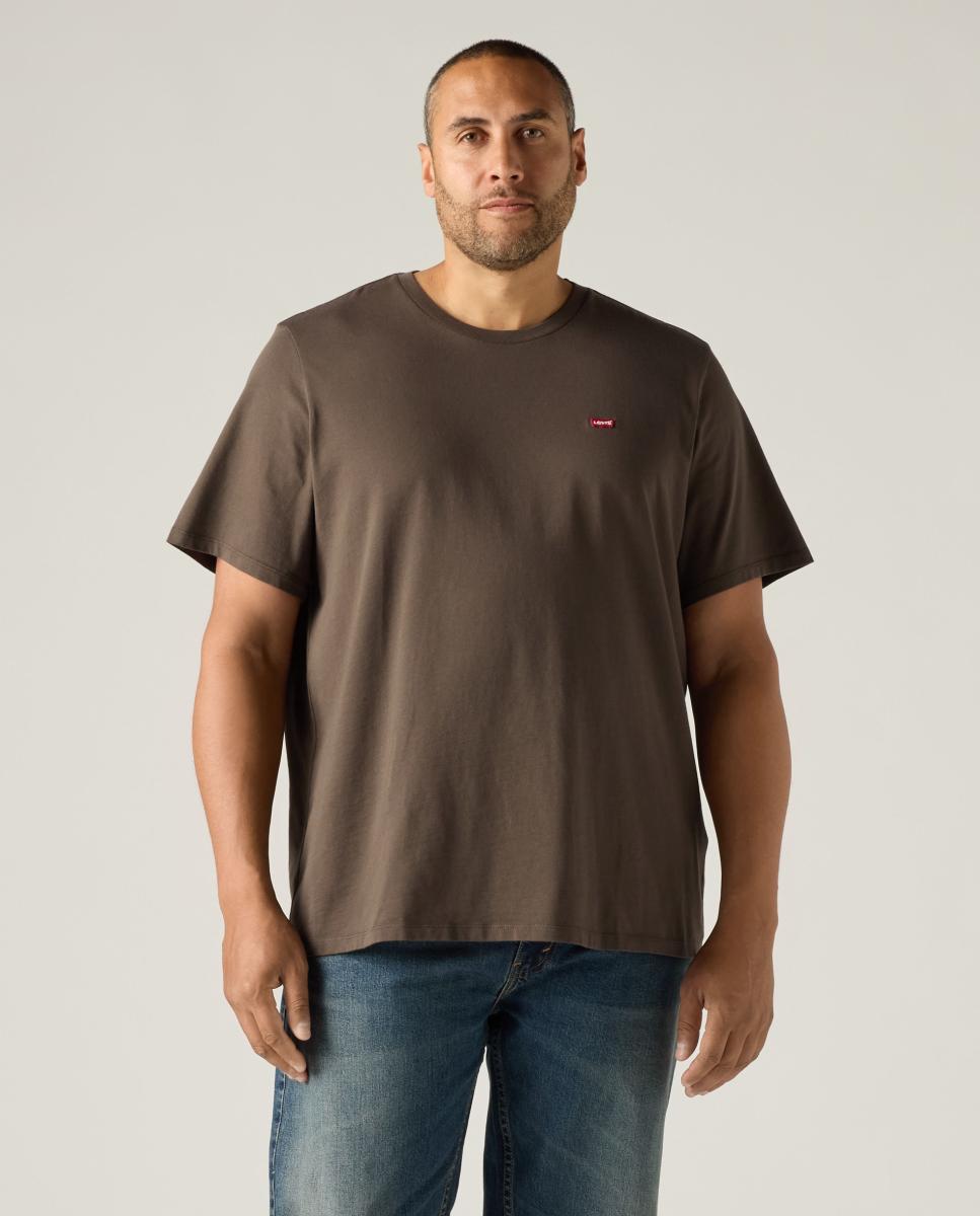 T-shirt de Manga Curta com Gola Redonda. Tamanhos grandes Castanho-escuro-4