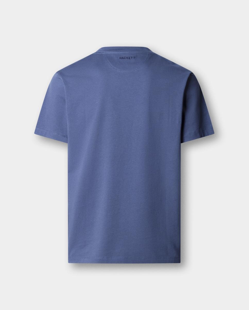 Camiseta de hombre de manga corta con logo bordado tallas grandes - Hackett - Azul Azul-2
