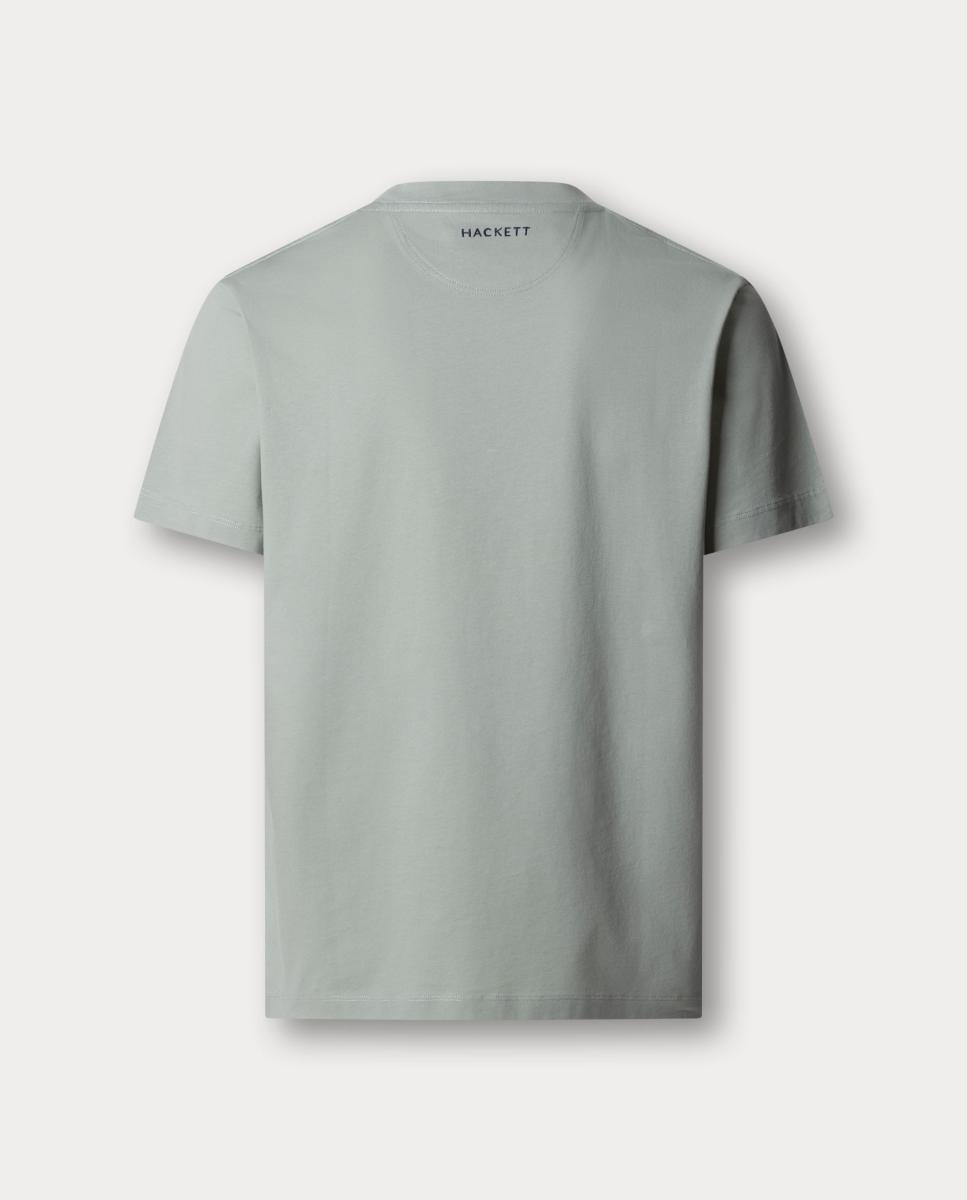 T-shirt de Manga Curta com Logótipo Bordado Tamanhos Grandes Verde Água-5