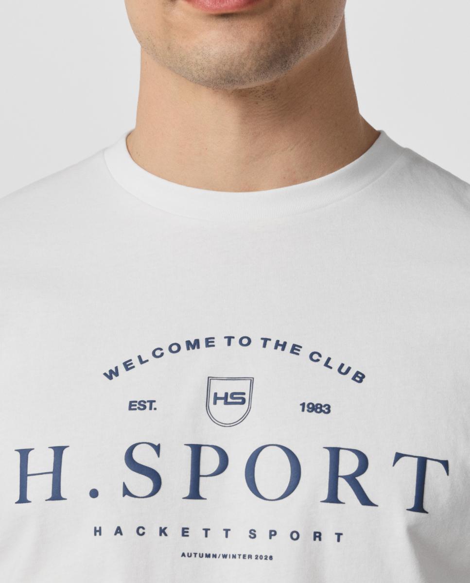 Camiseta de hombre manga corta con logo estampado tallas grandes - Hackett - Blanco Blanco-3