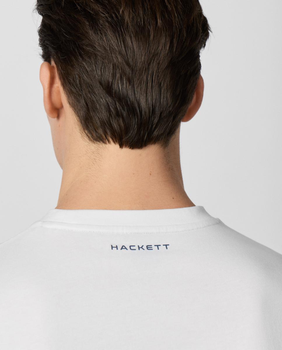 Camiseta de hombre manga corta con logo estampado tallas grandes - Hackett - Blanco Blanco-4
