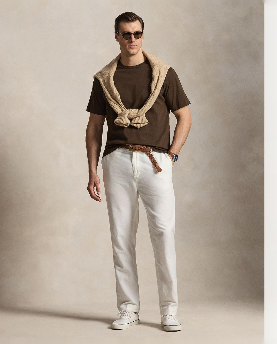 T-shirt de Homem de Malha Regular Fit, Tamanhos Grandes Castanho-chocolate-6