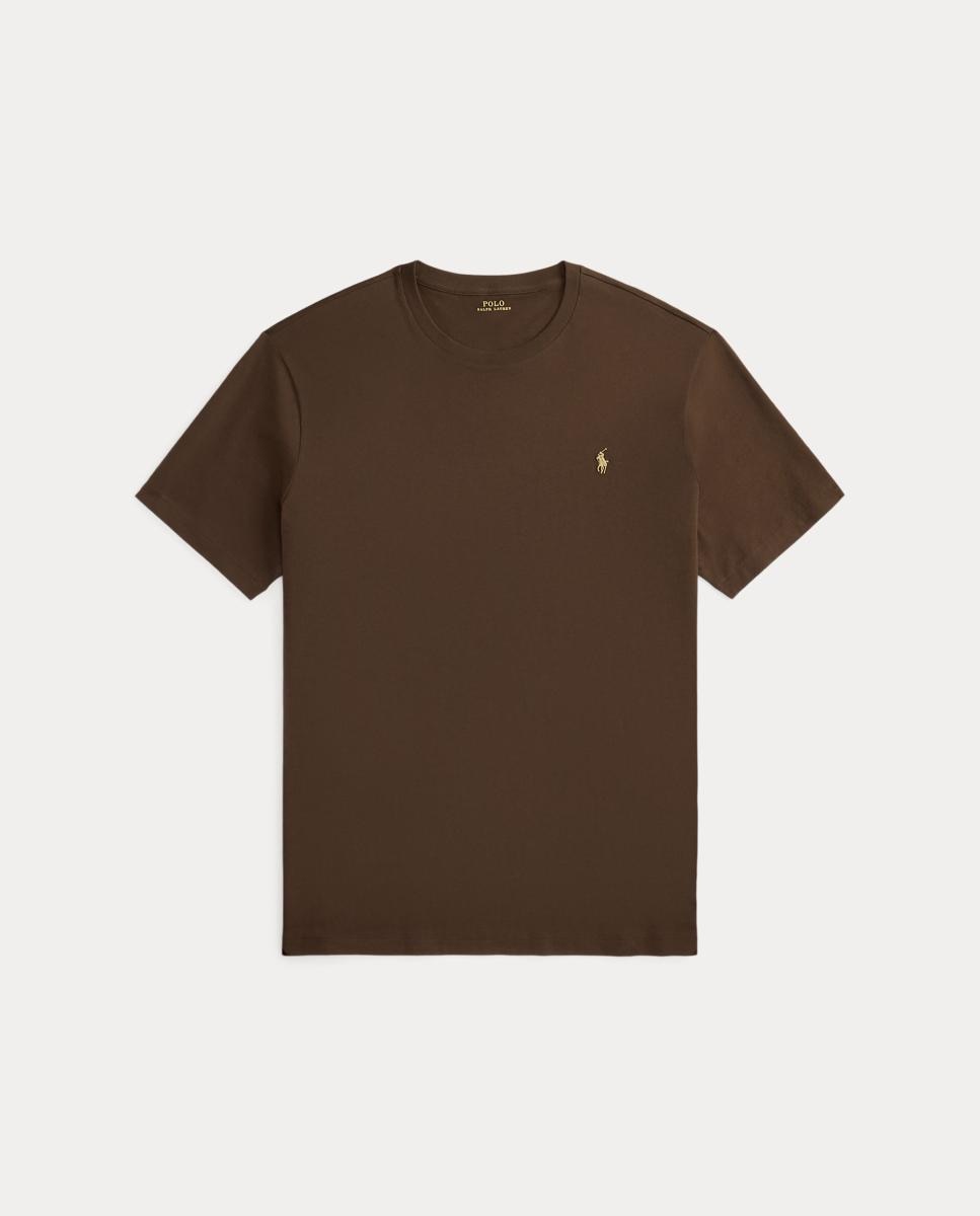 T-shirt de Homem de Malha Regular Fit, Tamanhos Grandes Castanho-chocolate-5