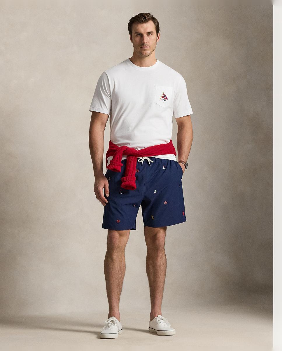 T-shirt de Homem em Algodão com Bolso Polo Bear, Tamanhos Grandes Branco-6