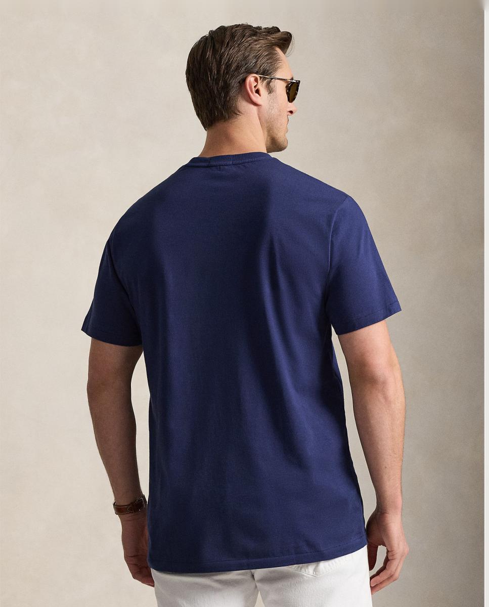 T-shirt Tamanhos Grandes com Polo Bear e em Algodão Azul-marinho-3