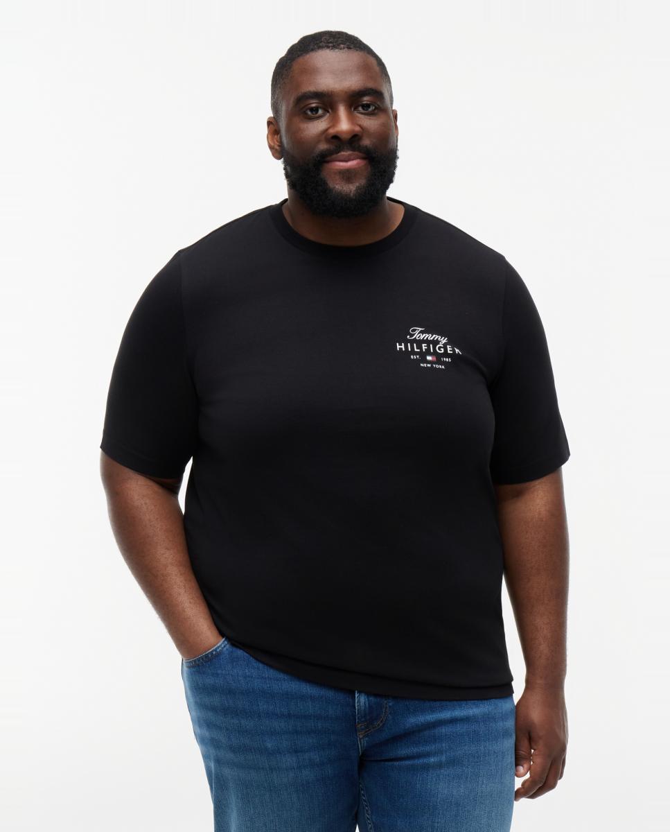 Imagen 0 de Camiseta de hombre de manga corta lisa tallas grandes Negro