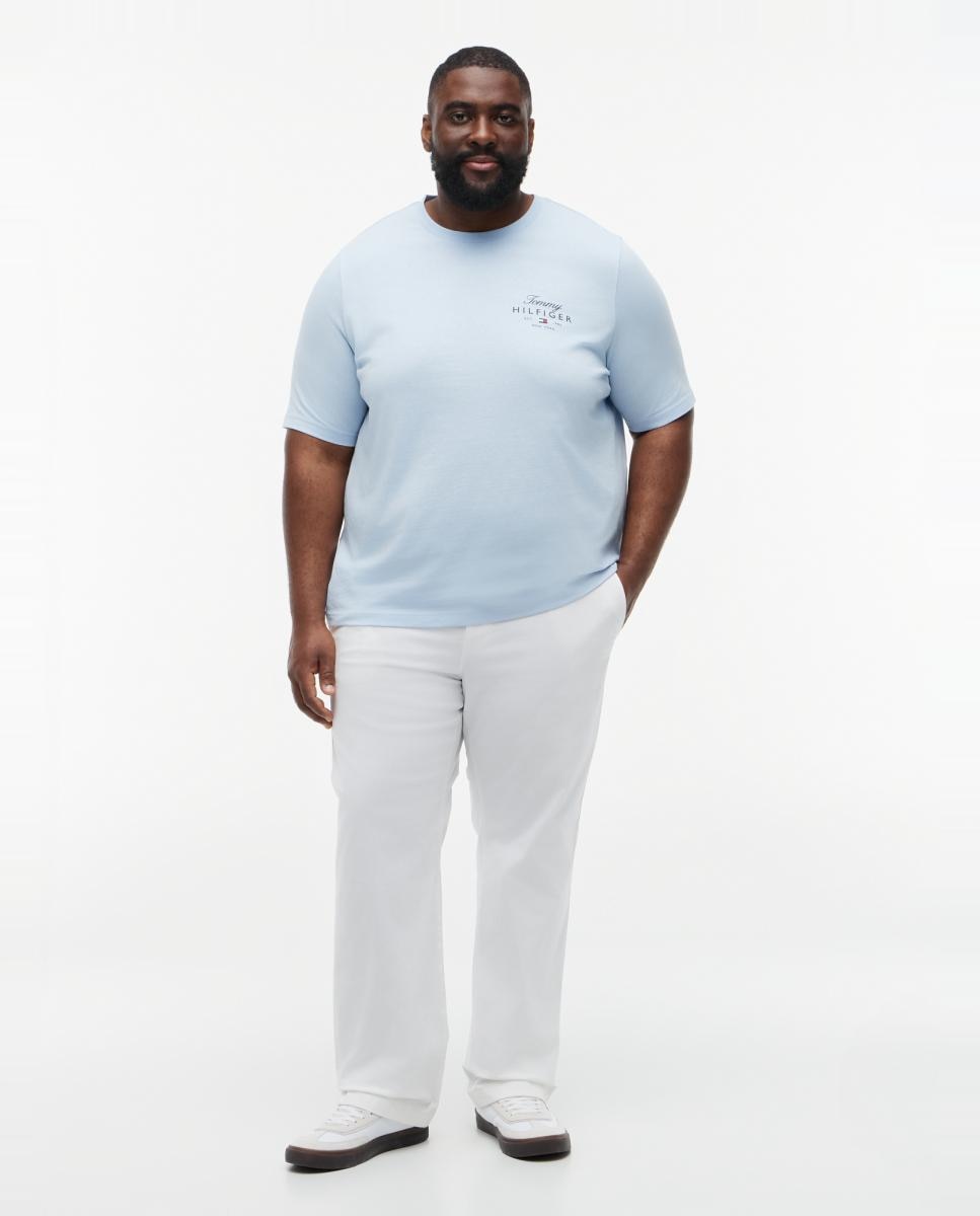 Camiseta de hombre de manga corta lisa tallas grandes - Tommy Hilfiger - Azul claro Azul claro-5