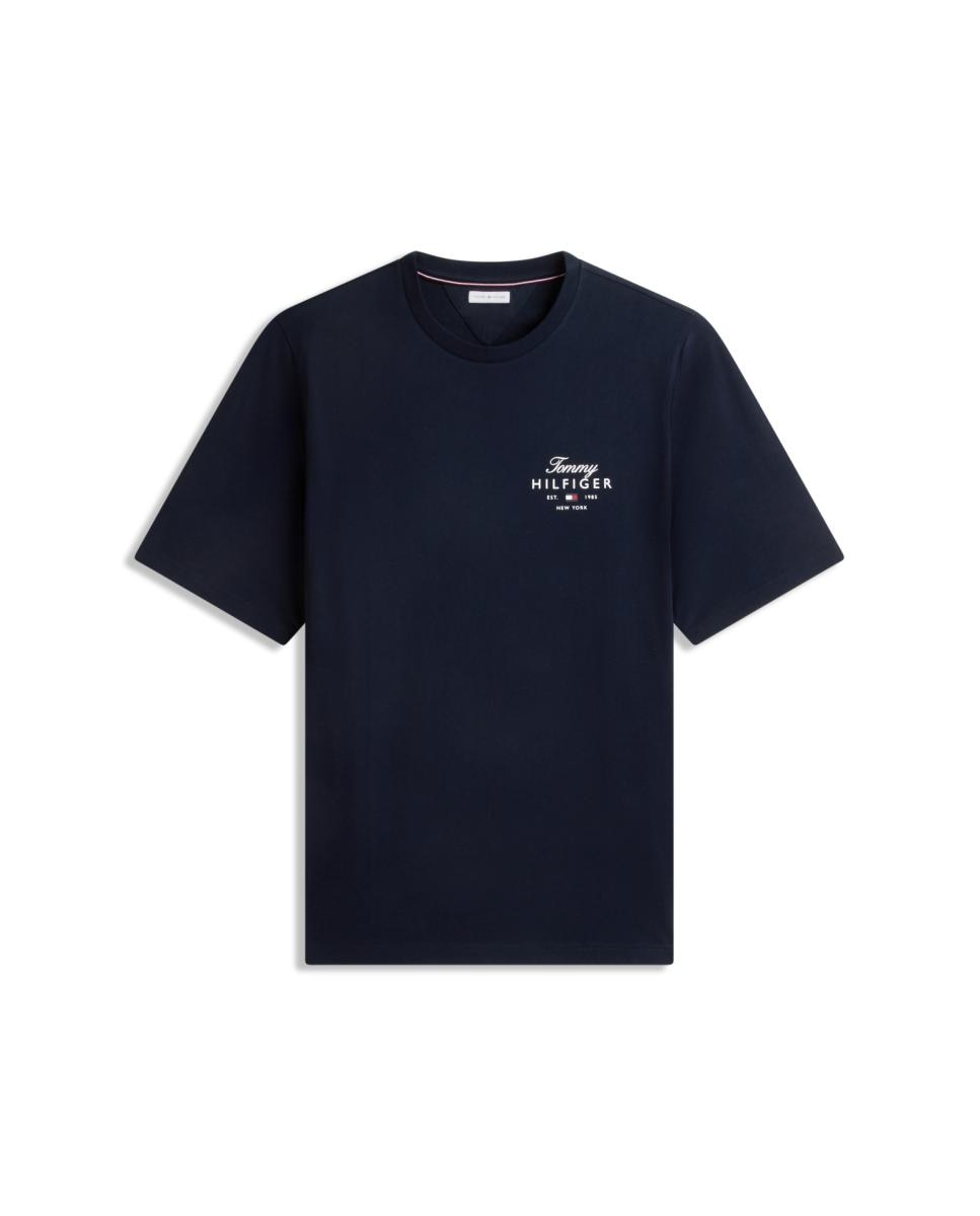 Imagen 4 de Camiseta de hombre de manga corta lisa tallas grandes - Tommy Hilfiger - Azul marino Azul marino