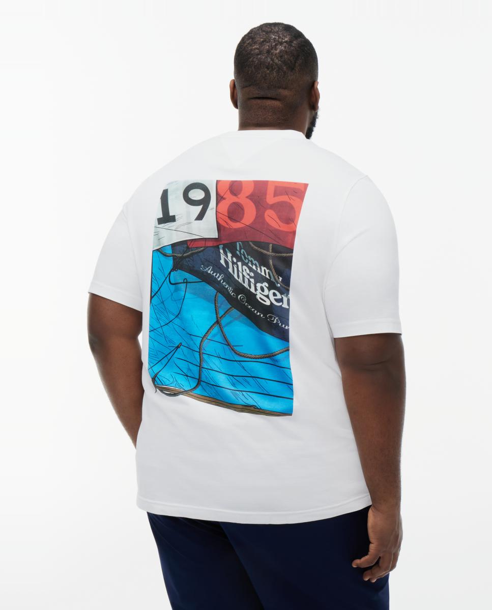 Camiseta de hombre de manga corta lisa tallas grandes - Tommy Hilfiger - Blanco Blanco-2