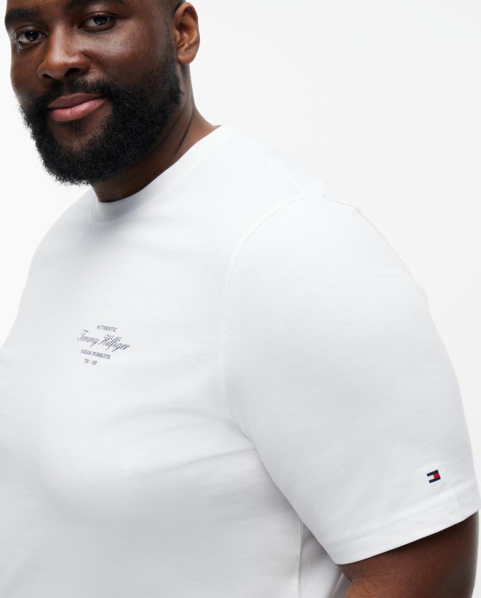 Camiseta de hombre de manga corta lisa tallas grandes - Tommy Hilfiger - Blanco Blanco-3