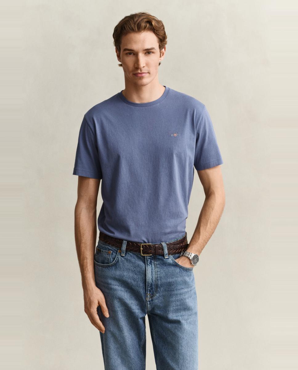 T-shirt Lisa Tamanhos Grandes Preppy Essentials de Algodão Tamanhos Grandes Azul-1