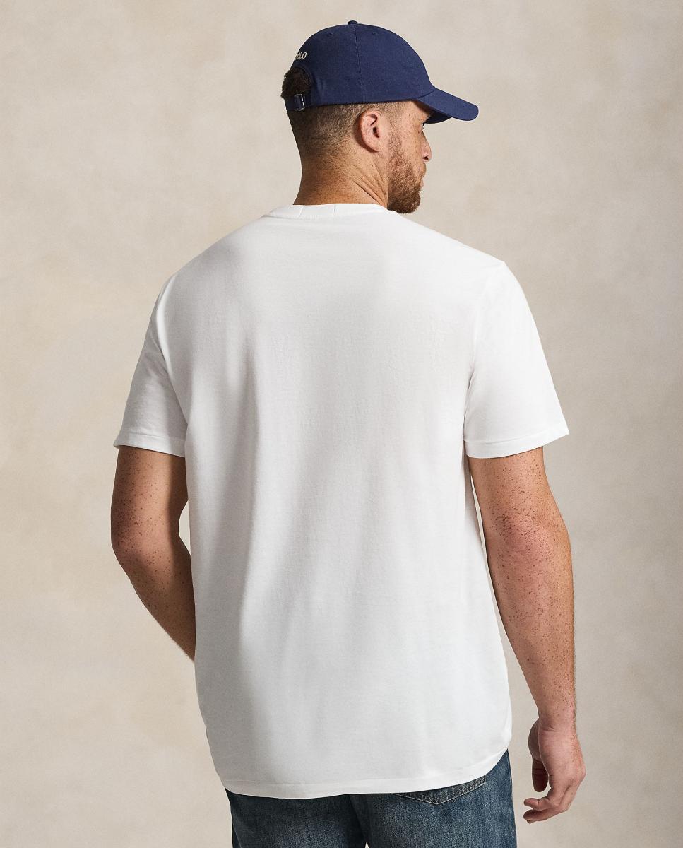 T-shirt Tamanhos Grandes com Polo Bear e em Algodão Branco-3