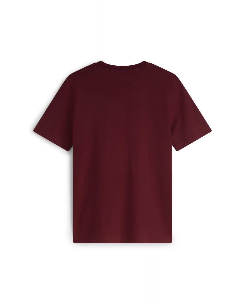 T-shirt de Manga Curta Lisa Tamanhos Grandes Bordeaux-2