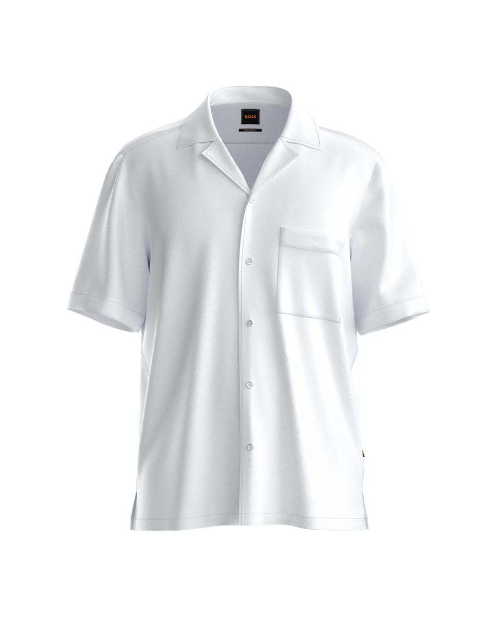 Camisa manga corta de hombre tallas grandes. - Boss - Blanco Blanco-1