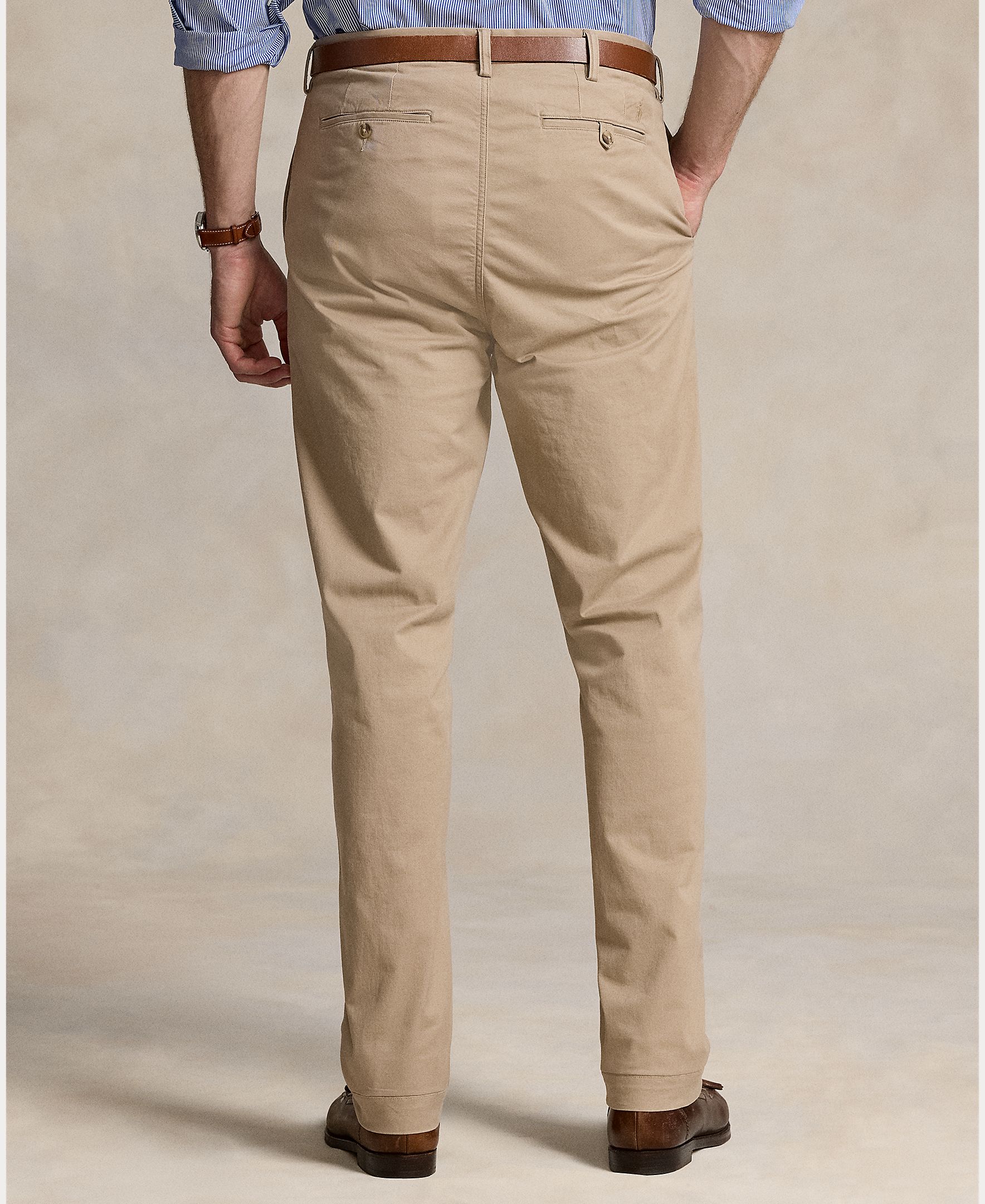 Calças Chino Classic Fit Tamanhos Grandes e em Algodão Bege-4