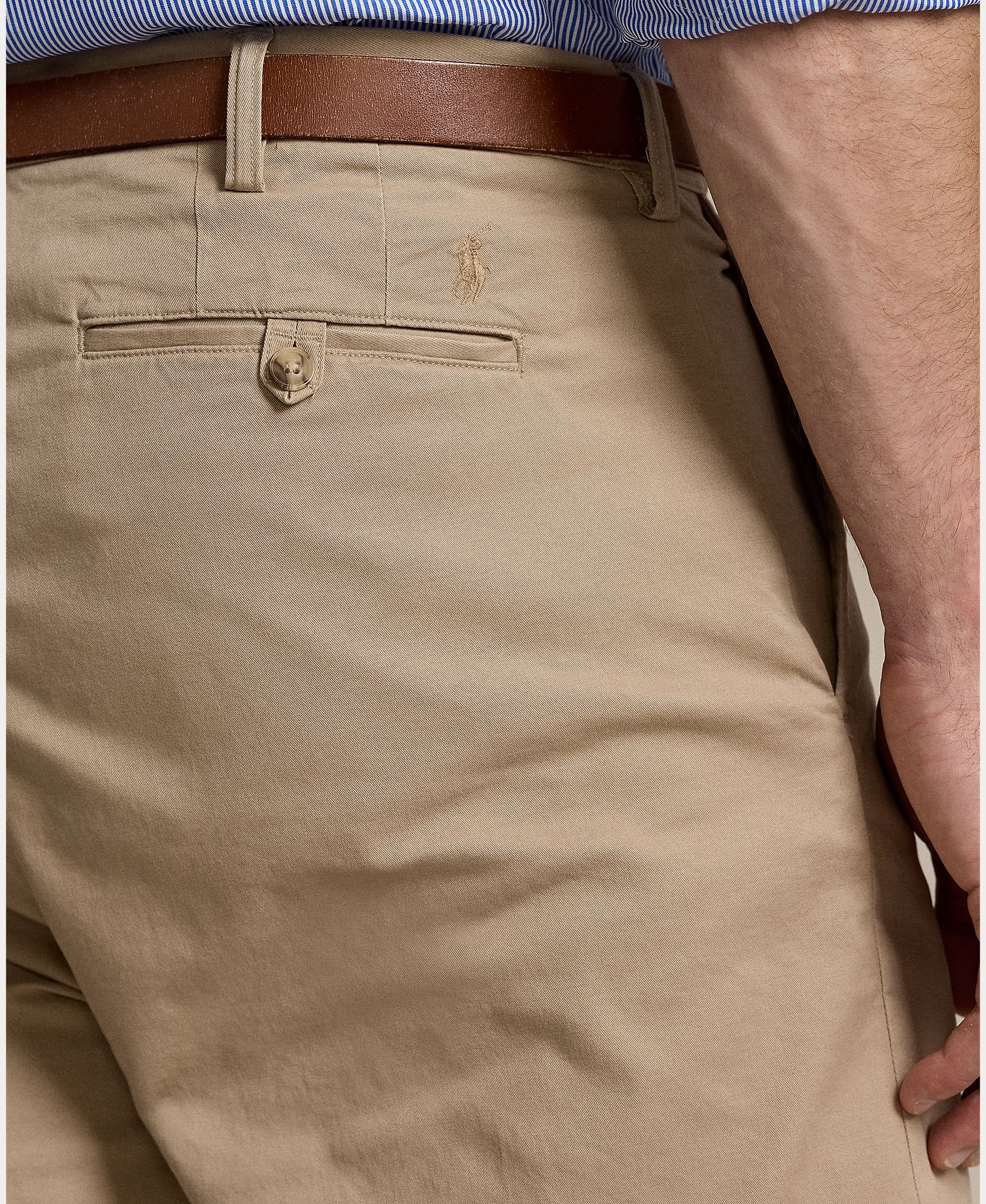 Calças Chino Classic Fit Tamanhos Grandes e em Algodão Bege-5