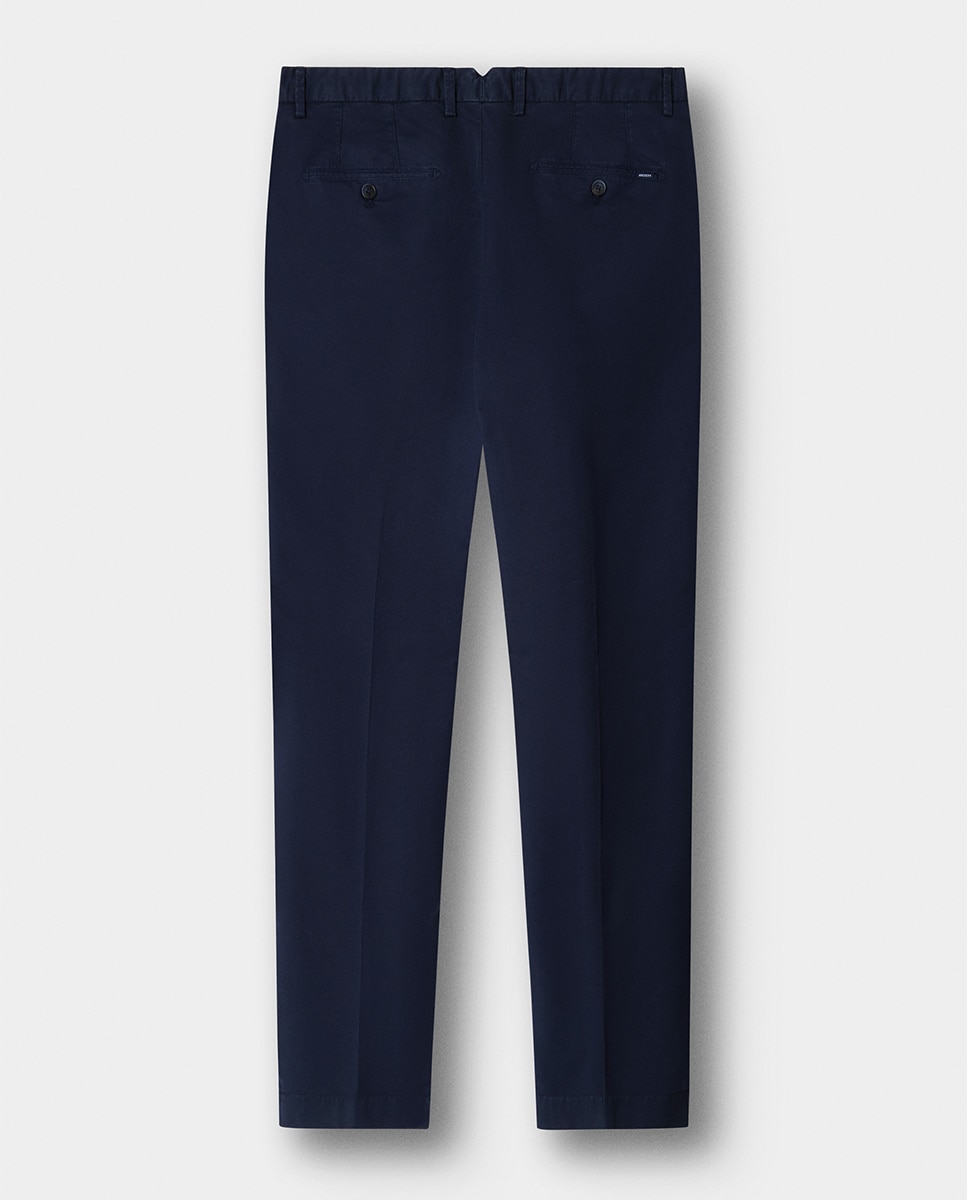 Calças Chino Texturizadas Tingidas Tamanhos Grandes Azul-marinho-8