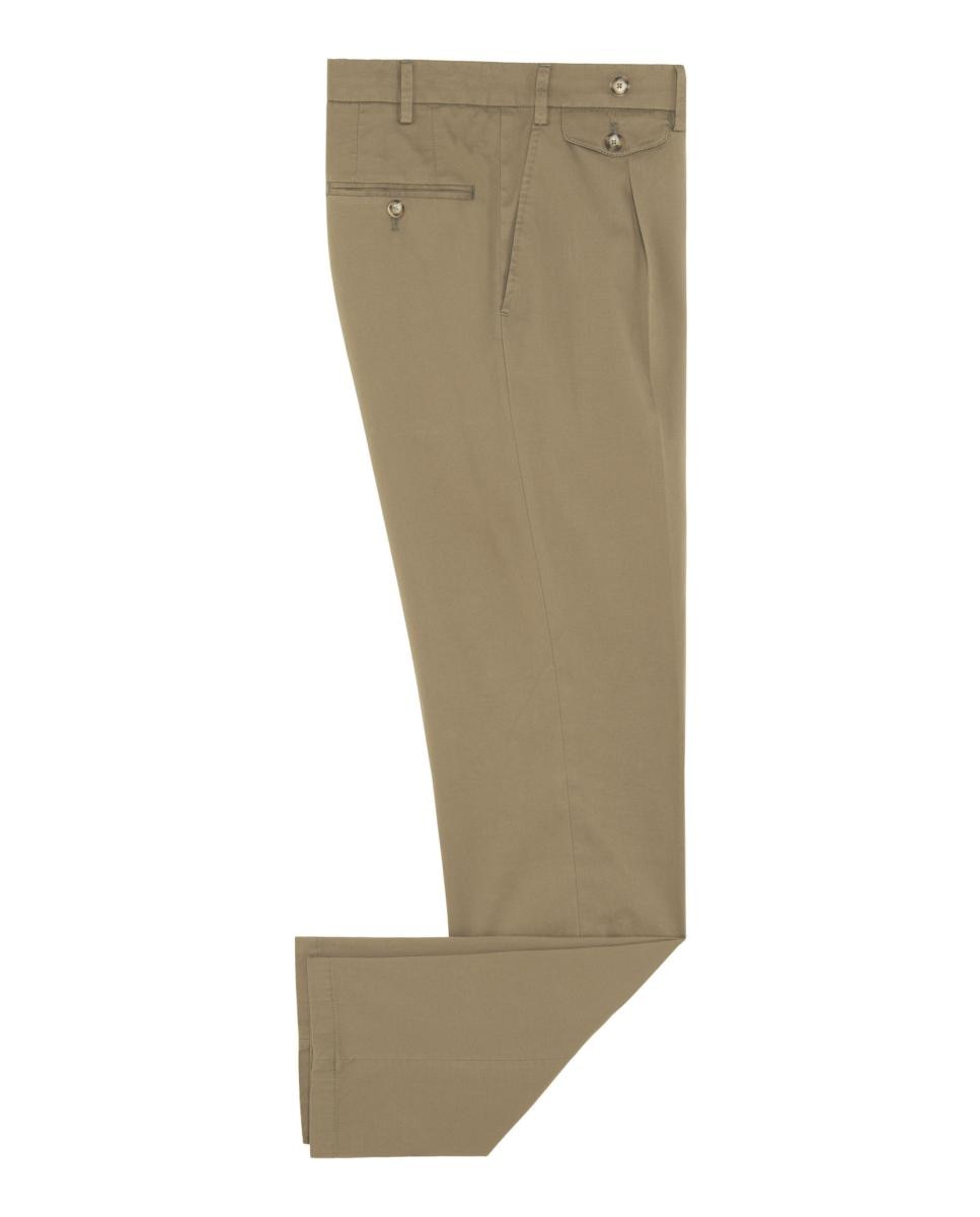 Calças Chino Regular Fit com Micro Estrutura Tamanhos Grandes Taupe-4