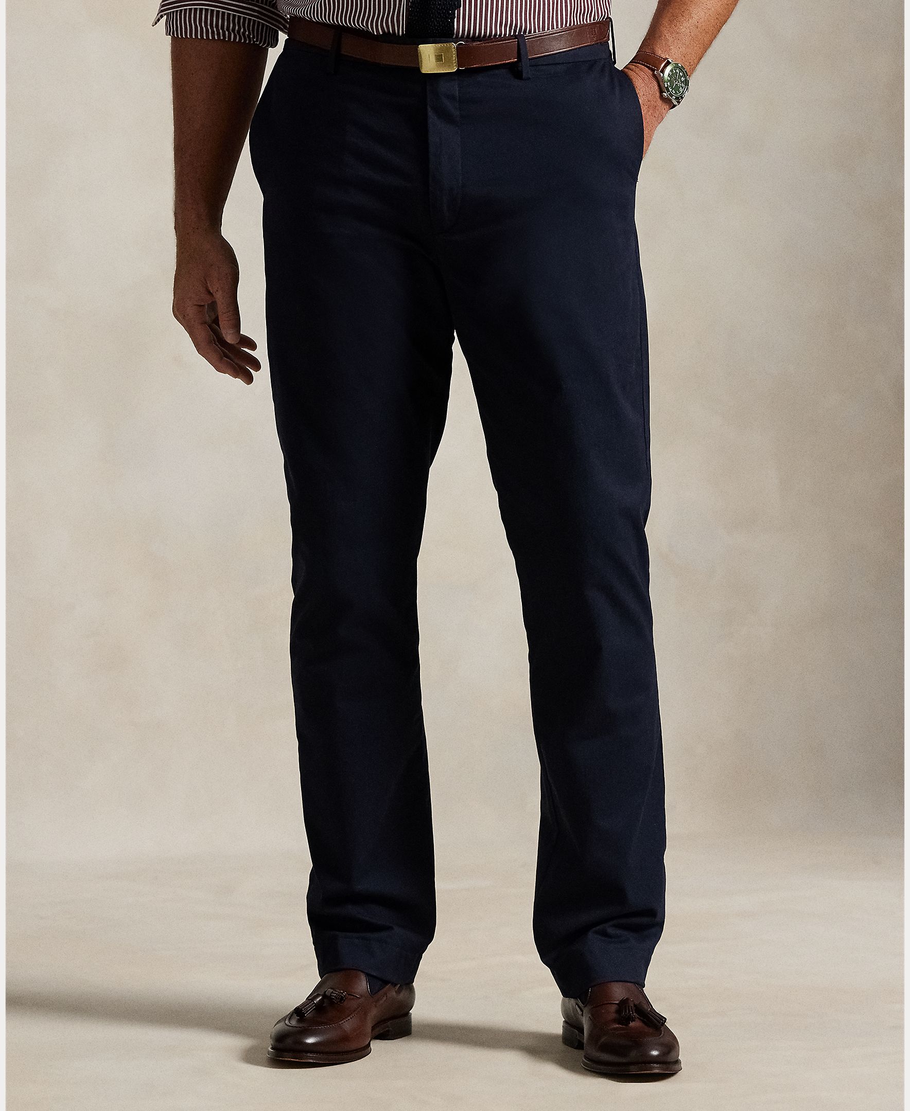 Calças Chino Classic Fit Tamanhos Grandes Azul-marinho-3