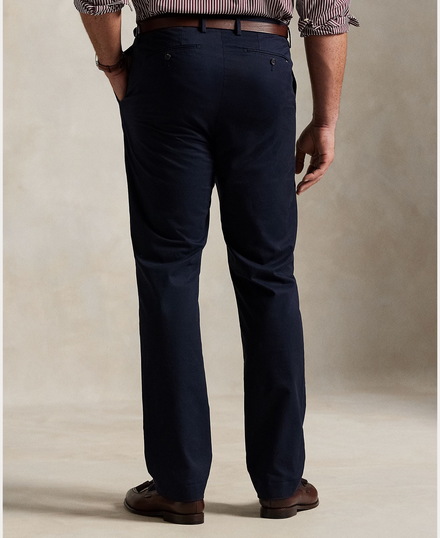 Calças Chino Classic Fit Tamanhos Grandes Azul-marinho-4