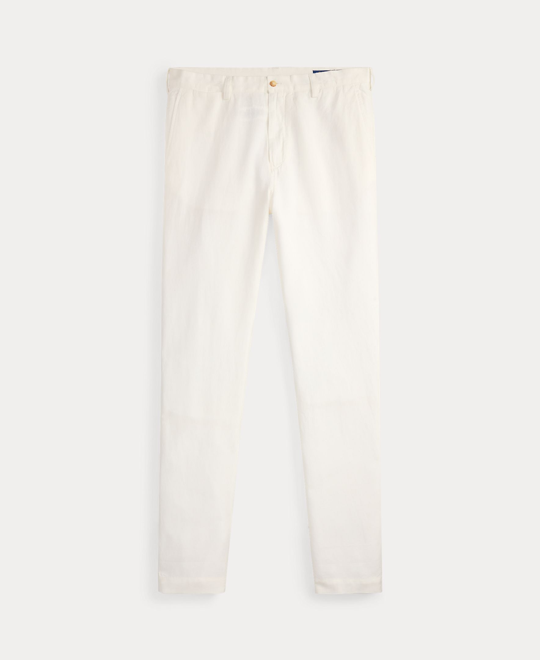 Calças Chino de Linho e Algodão Tamanhos Grandes Branco-6