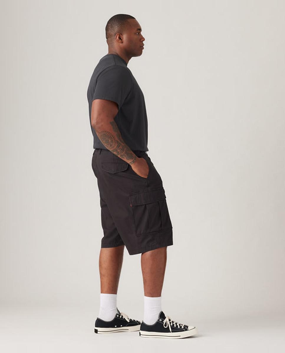 Bermudas Cargo de Algodão Tamanhos Grandes Preto-4